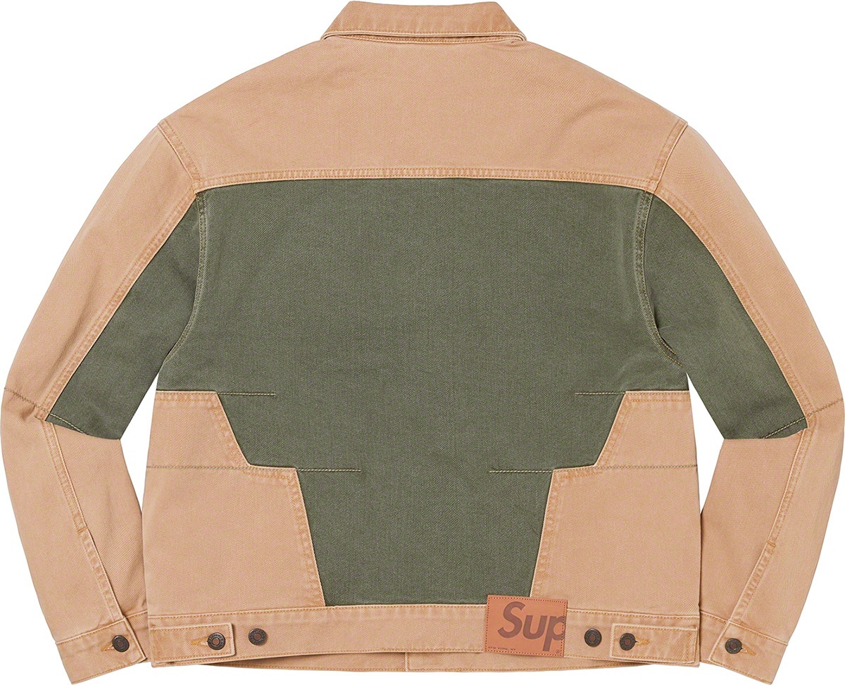 2-Tone Paneled Denim Jacket view 10